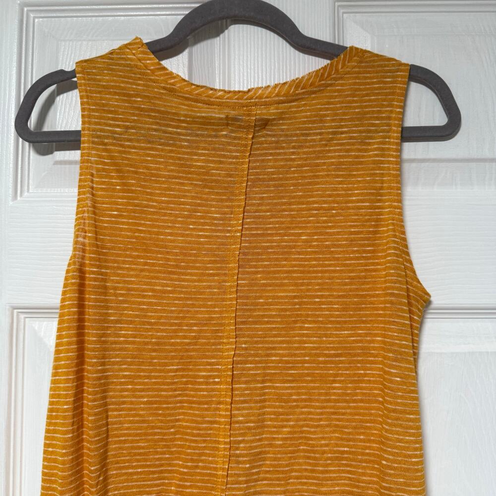 Sundance New Women's 100% Linen Yellow Striped Mary Kate Tank Top Size Small - Picture 11 of 12